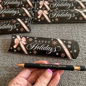 18 new writing pens that say thanks for all you do and come in happy holiday box